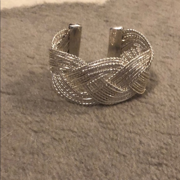 Silver Braided Cuff Bracelet by Express - Picture 5 of 8